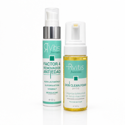 Factor 4 Renovador Antiedad + Skin Clean Foam Revitalizante | 20% OFF Exclusivo